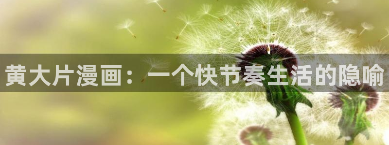 羞羞漫画在线观看高清：黄大片漫画：一个快节奏生活的隐喻